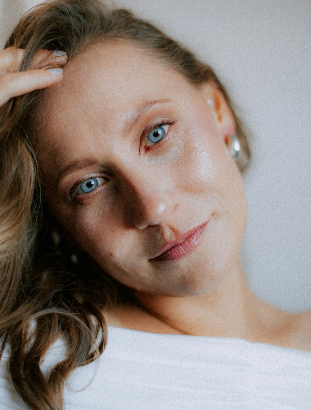 Studio portrait of a European woman in business attire